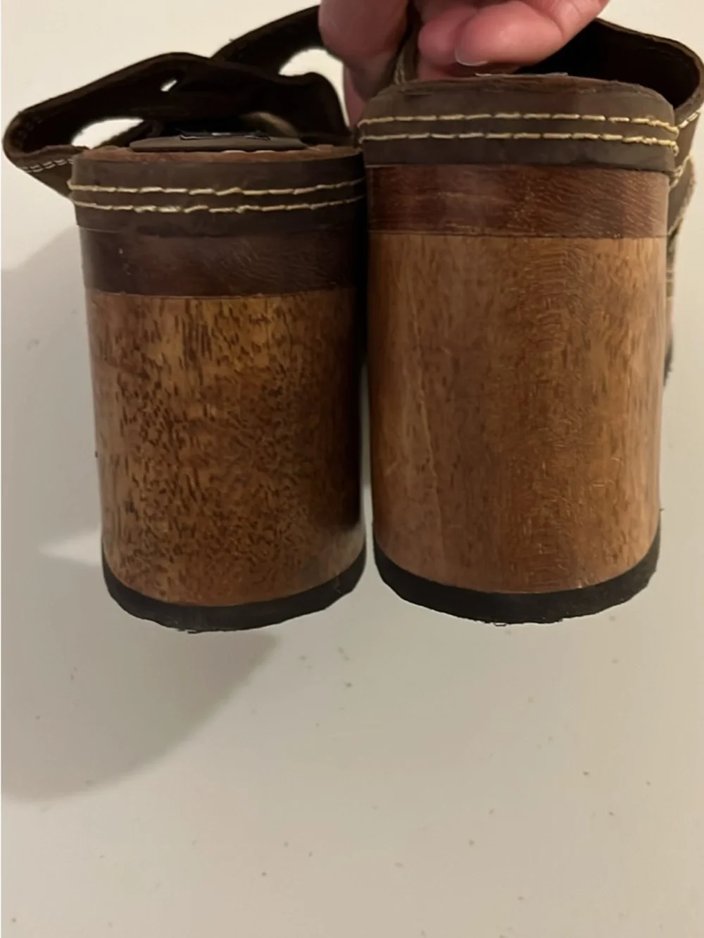 Y2K Candie's Brown Woven Crossover Heeled platform Mules size 5.5 Women’s - Picture 5 of 9